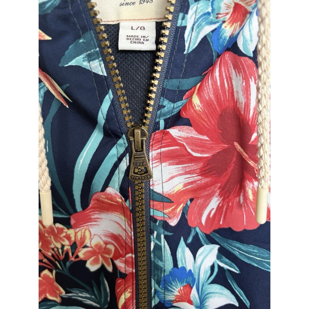Weatherproof Vintage Men’s L Tropical Floral Hooded Rain Jacket Full Zip - Picture 2 of 7